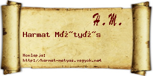 Harmat Mátyás névjegykártya